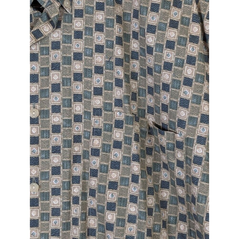 Burma Bibas 60 Singles Cotton Lawn Shirt Men Size M Green Check Pattern Cotton - Picture 5 of 11